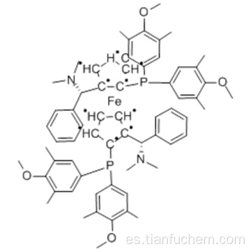 Ferroceno, 1,1&#39;-bis [bis (4-metoxi-3,5-dimetilfenil) fosfino] -2,2&#39;-bis [(S) - (dimetilamino) fenilmetil] -, (57189415,1S, 1&#39;S) - (9CI) CAS 849925-12-8